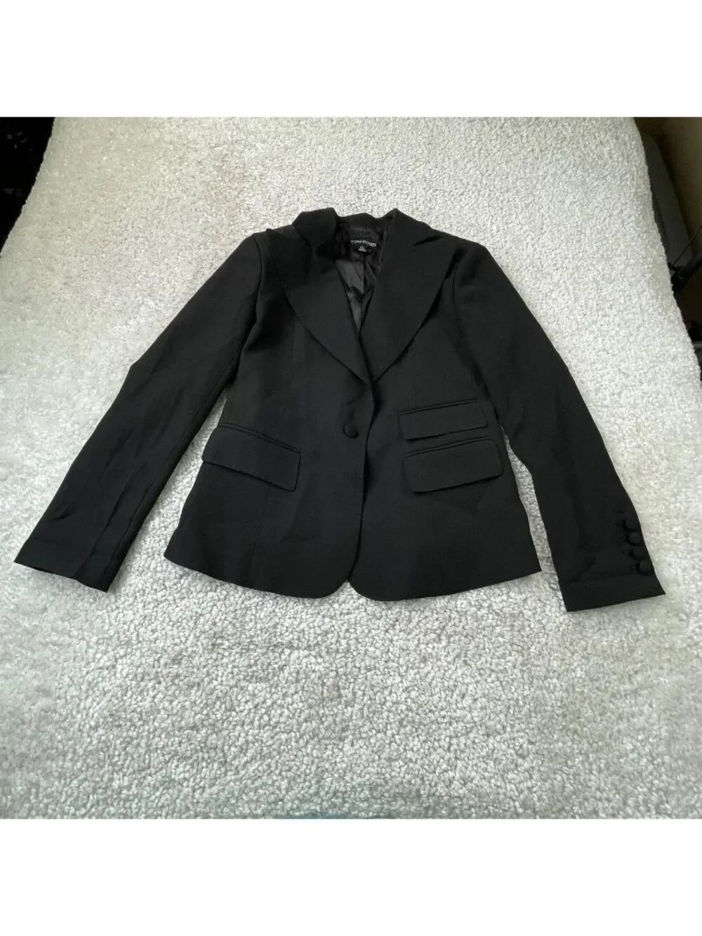 Tom Ford Fitted Black Blazer Jacket Womens 12